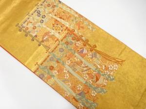 引箔　几帳小袖文織り出し　袋帯